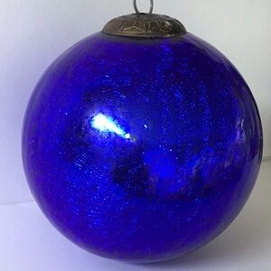 Extra Large 19” Kugel Cobalt Blue Glass Ornament